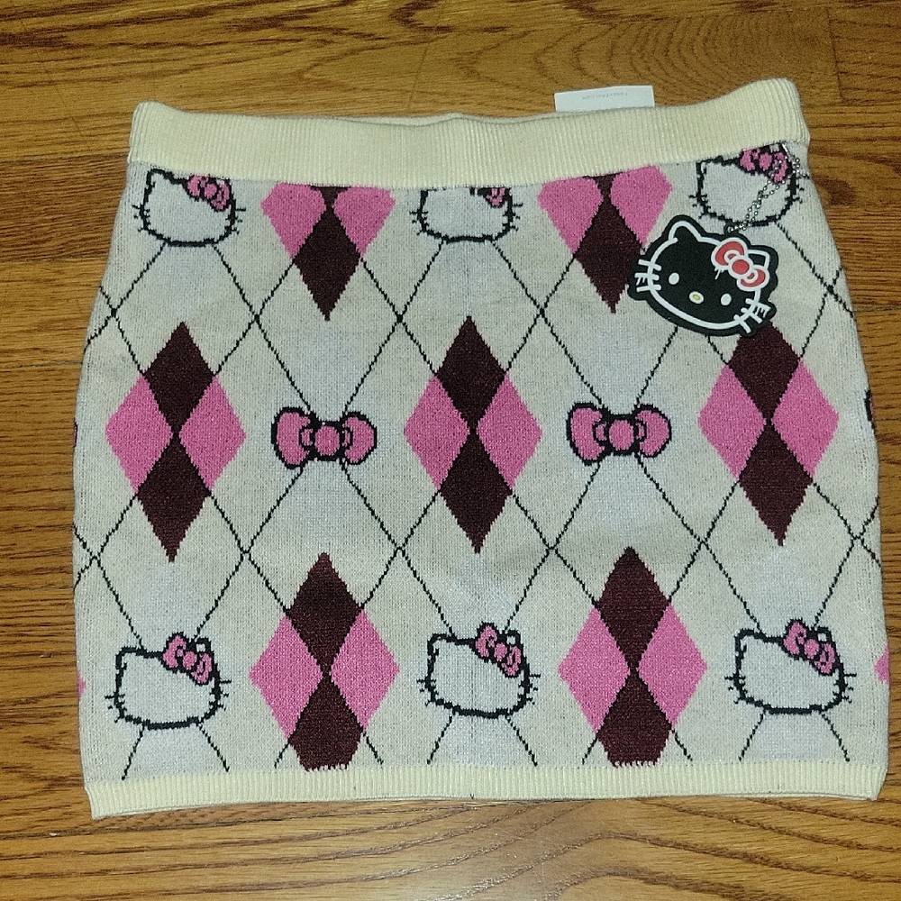 Hello Kitty Argyle Knit Skirt Size 13/14